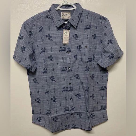 Flag & Anthem Other - Flag & Anthem Mens Hawaii Shirt Button Up Adult Medium Navy Blue Lightweight NWT